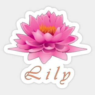 Beautiful Pink Flower Lily Sticker